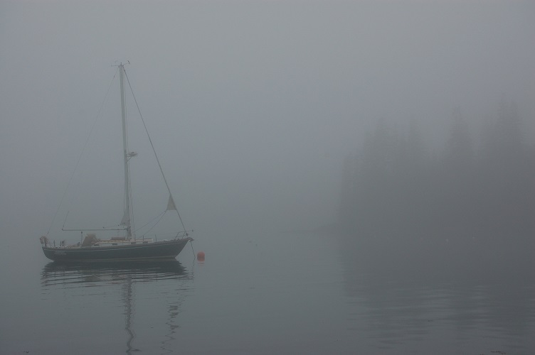 Sailboat in Fog